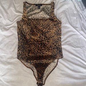 WORN ONCE Velvet cheetah body suit